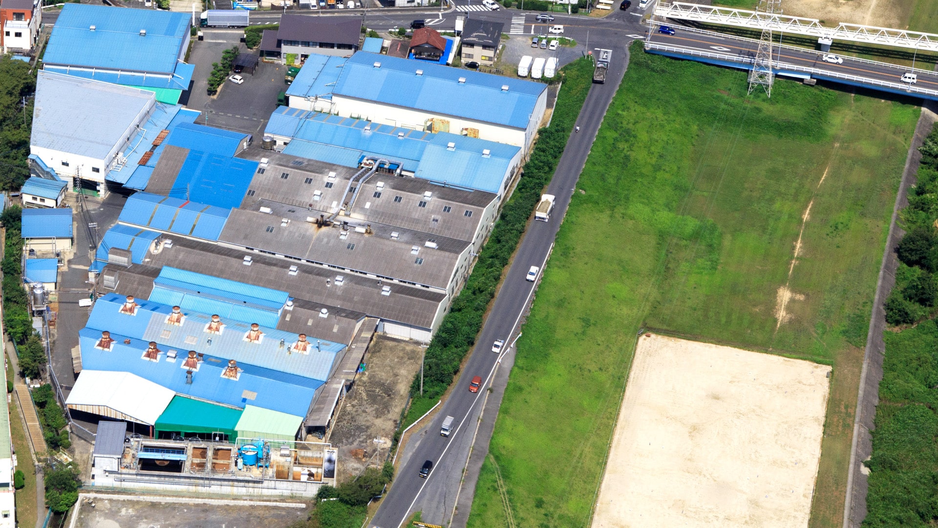 Aerial view of the company building